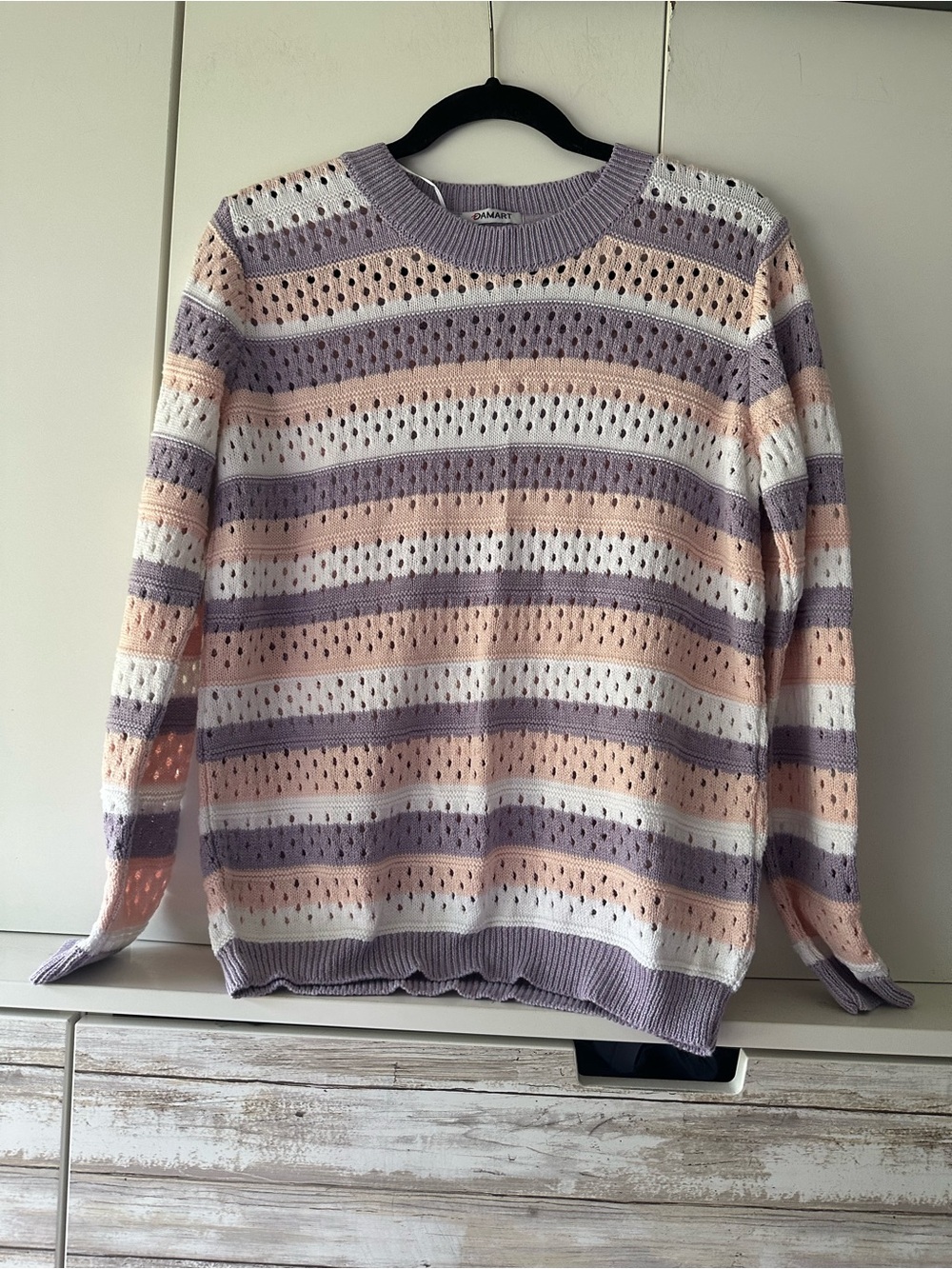 ✨ Damart Pastel Open Knit Sweater Size S UK 10/12 US 6/8 NWOT✨
